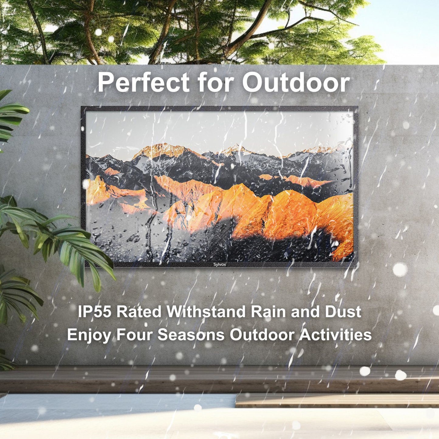 65 Inch Outdoor TV, 2000nits 4K UHD Weatherproof TV for Business - 2-Yr Warranty, 24/7 Operation, IP66 Waterproof