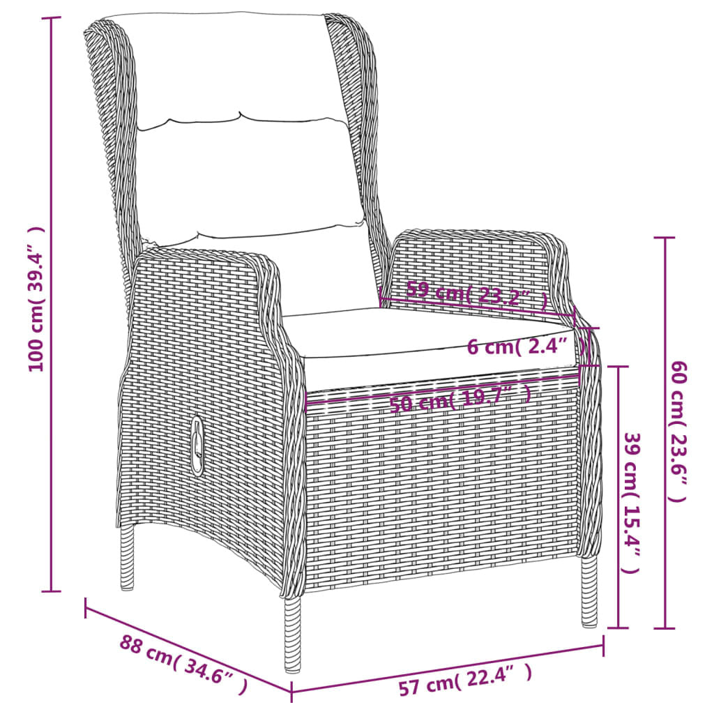 7-Piece Patio Dining Set - Dark Gray