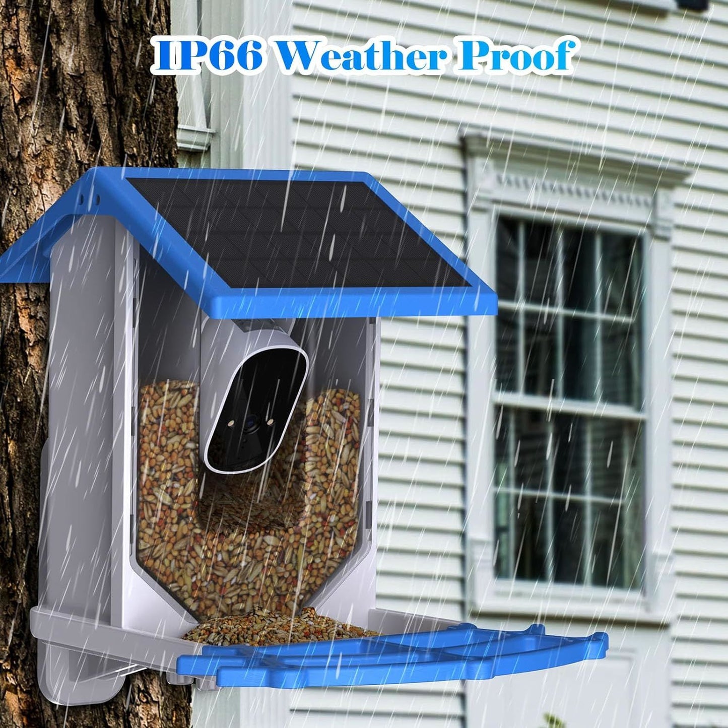 Smart Bird Feeder with Camera - Solar-Powered WiFi 4MP Live Camera