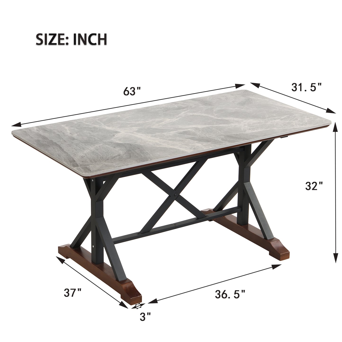 7-Piece Modern Dining Table Set - Gray Sintered Stone & Upholstered Chairs