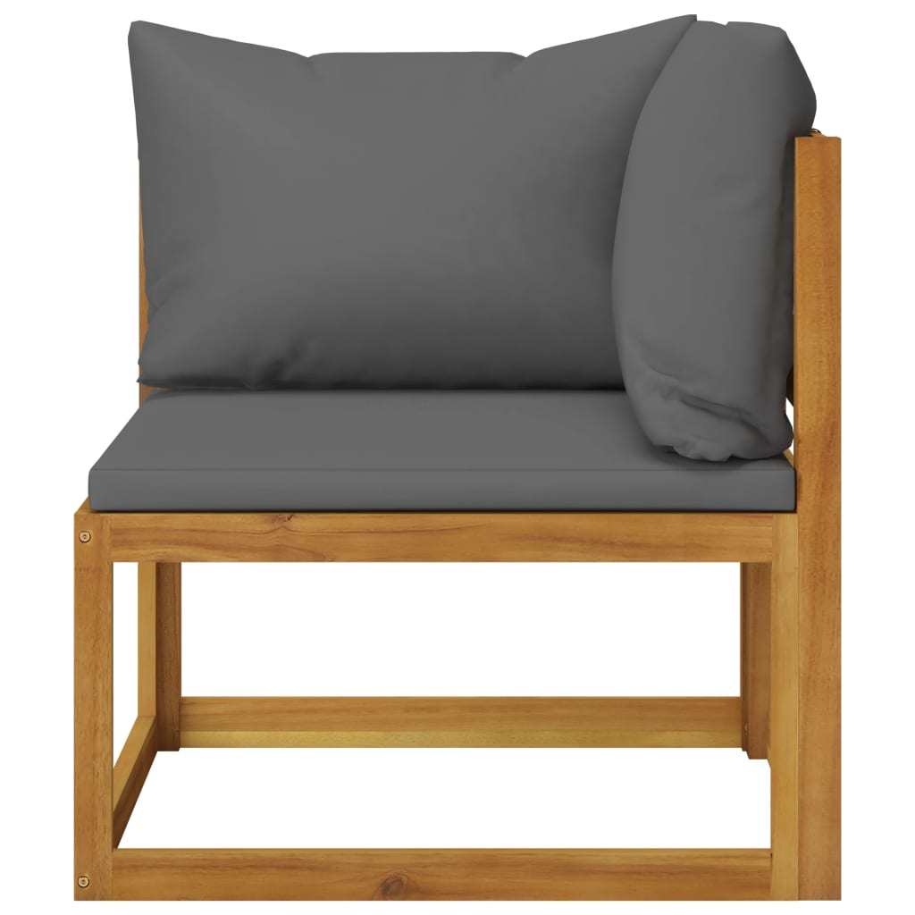 5-Piece Patio Lounge Set with Cushions - Solid Acacia Wood