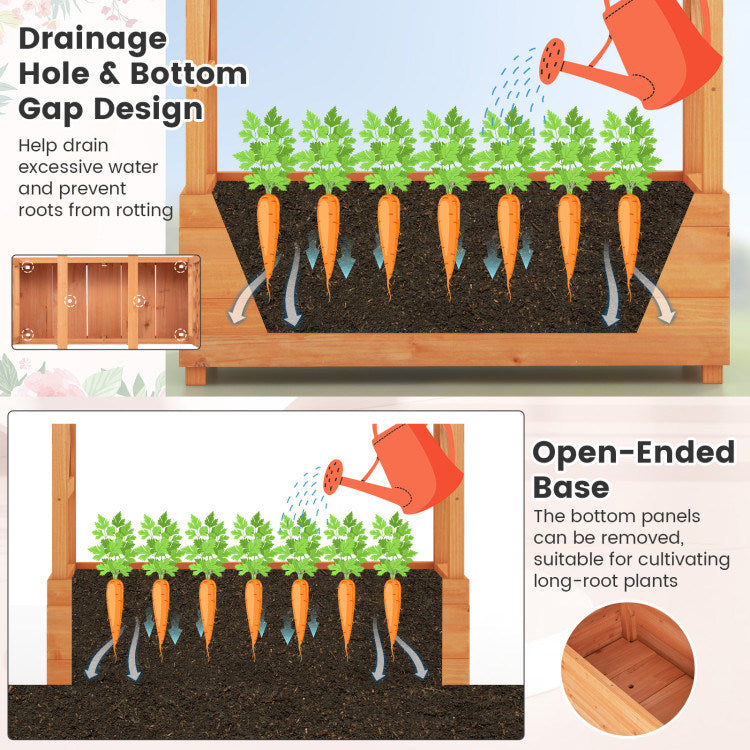 Raised Garden Bed with Arch Trellis - Perfect for Climbing Plants