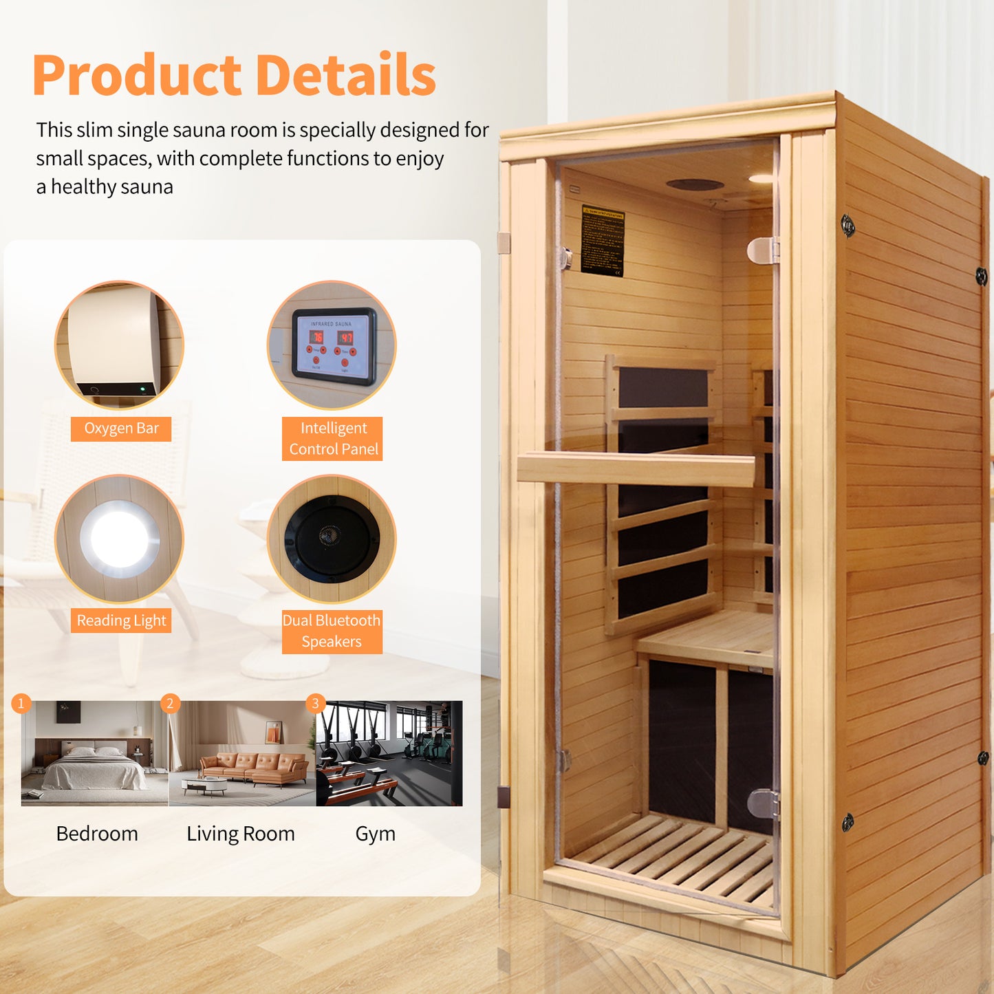 Single Person Far-Infrared Sauna Room - Home Wellness