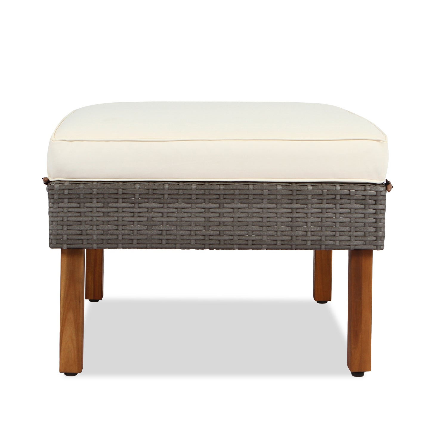 9-Piece Patio Rattan Furniture Set - Acacia Wood Legs & Tabletop