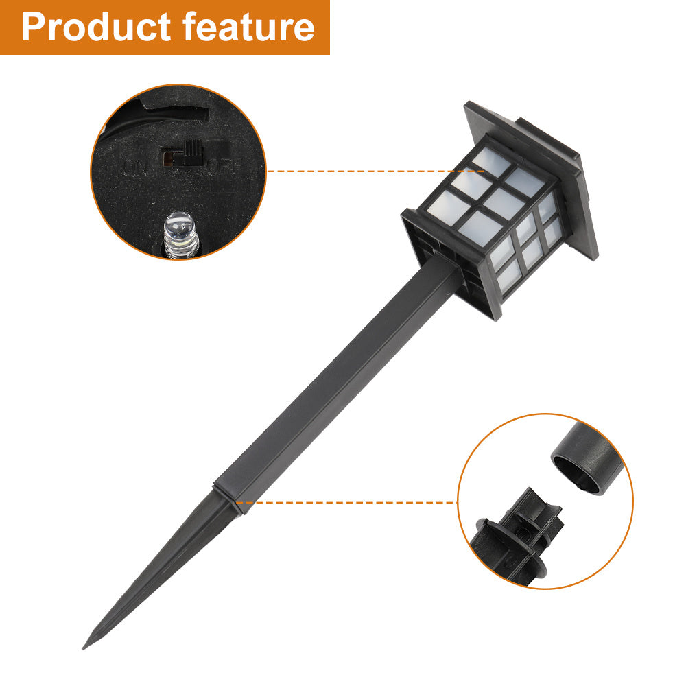 6pcs White LED Solar Lantern Torch Lights - Garden Landscape Lighting