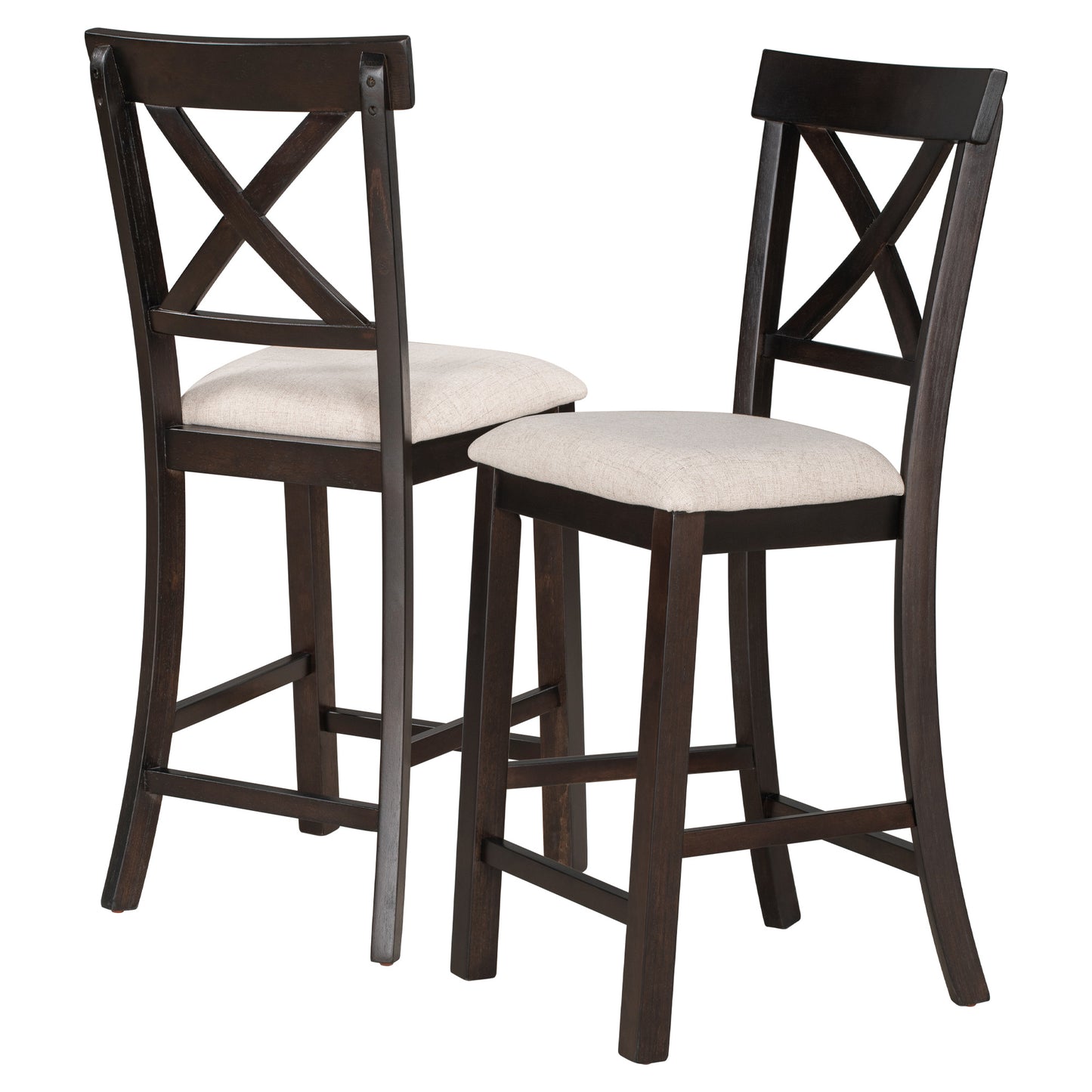 6-Piece Counter Height Dining Table Set - Table, 4 Chairs & Bench