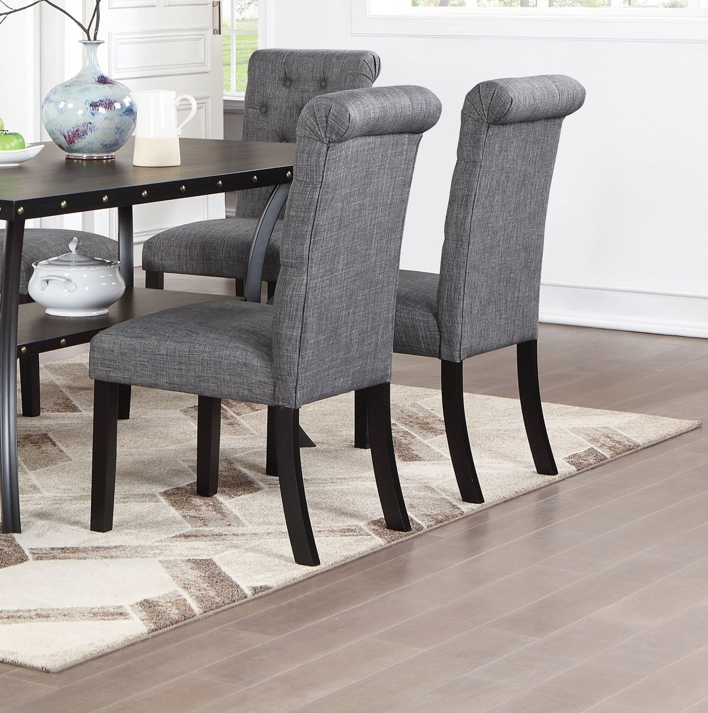 Classic Dining Room Furniture - Wooden Rectangle Dining Table Set