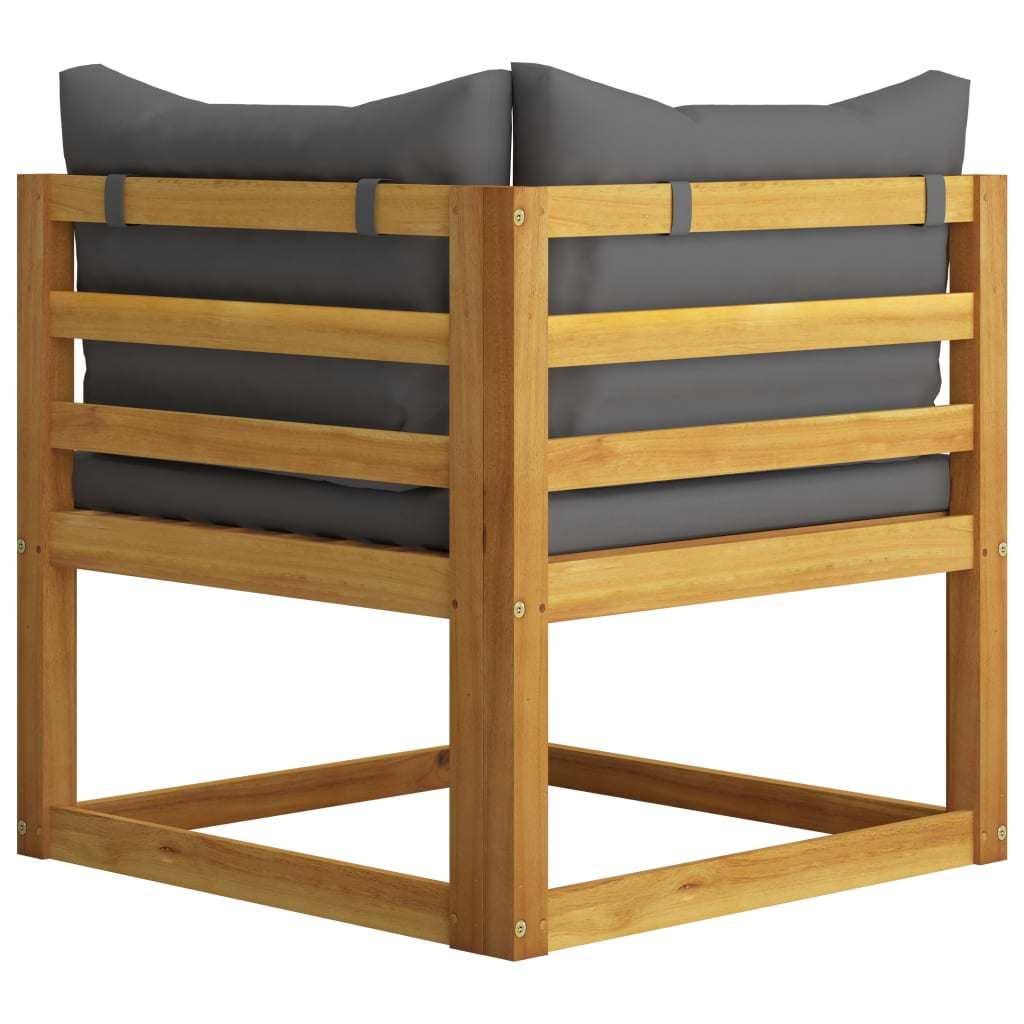 5-Piece Patio Lounge Set with Cushions - Solid Acacia Wood