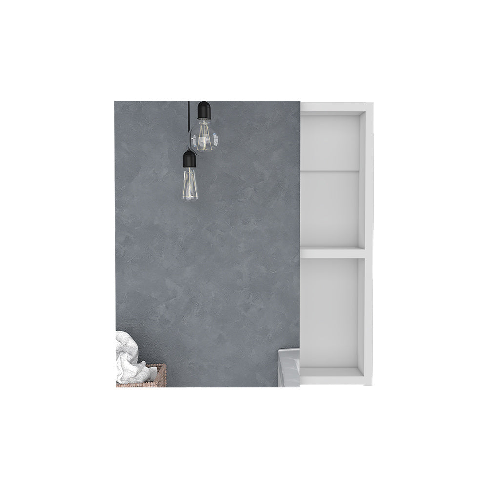 Clifton Medicine Cabinet Mirror - Five Internal Shelves, White Finish
