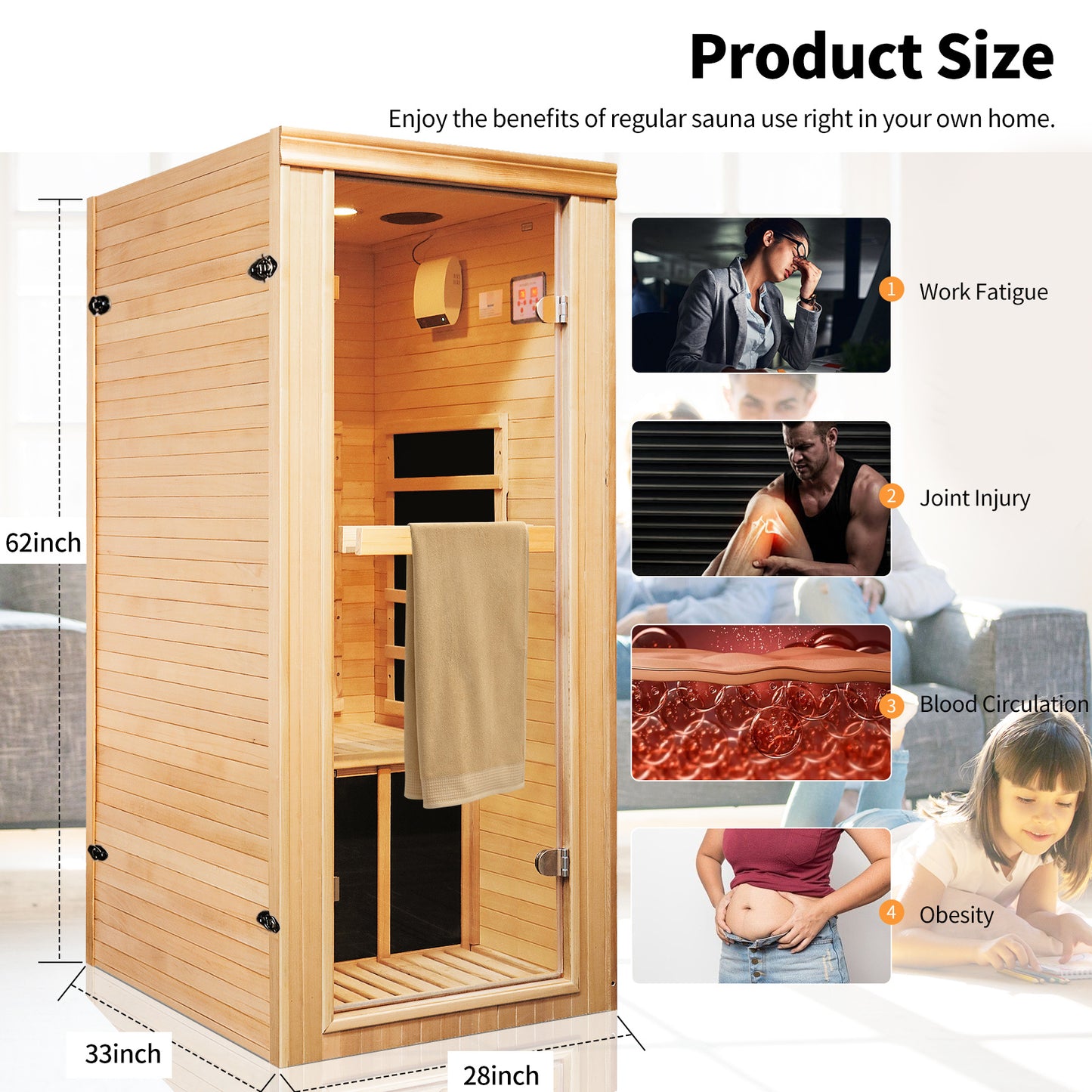 Single Person Far-Infrared Sauna Room - Home Wellness