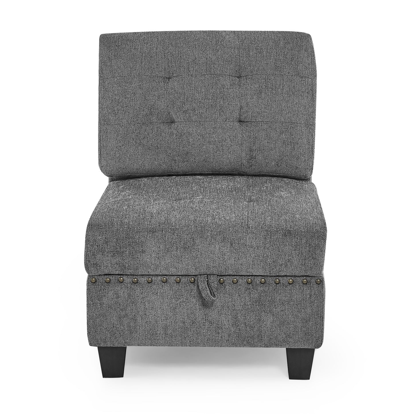 U-Shape Modular Sectional Sofa - DIY Combination, 12-Piece Set in Gray