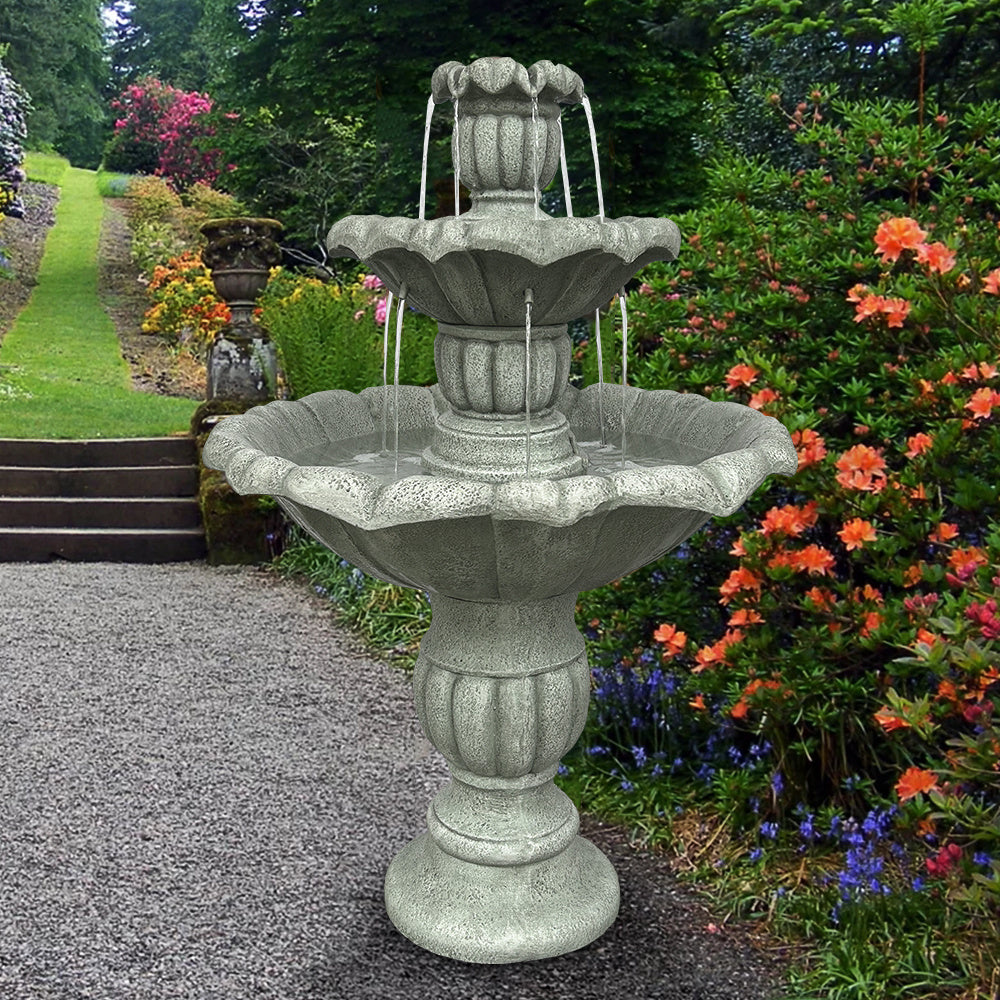 39.3" Outdoor Concrete Floor Water Fountain - Submersible Electric Pump