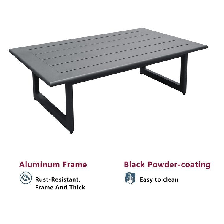 4-Piece Aluminum Outdoor Furniture Set - Garden Conversation Set with Cushions