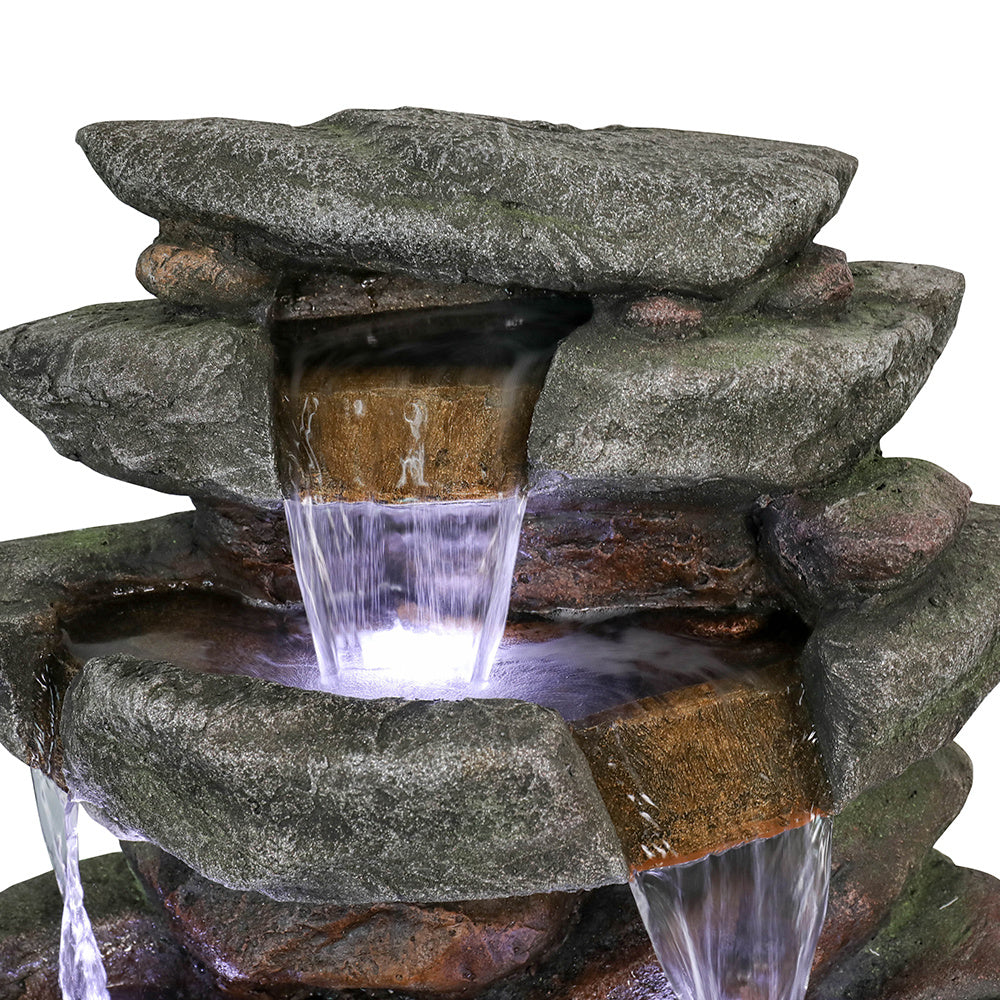 40.5" High Rocks Outdoor Water Fountain with LED Lights