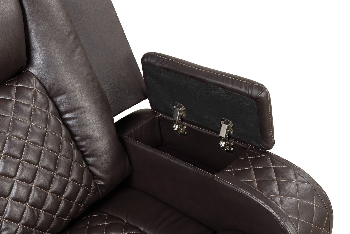 LED & Power Recliner 3 PC Living Room Set - Faux Leather in Brown