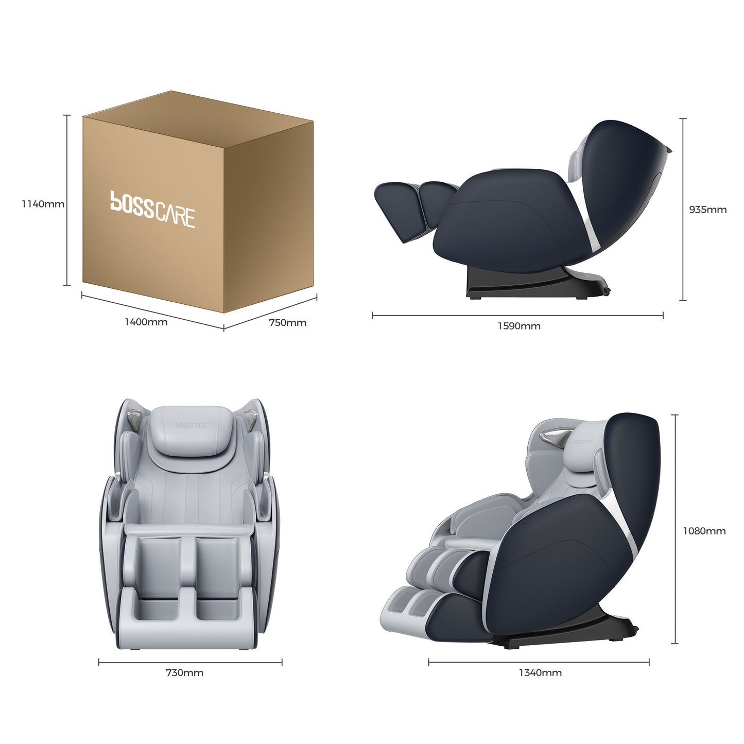 3D Shiatsu Zero Gravity Full Body Massage Chair with Waist Heating