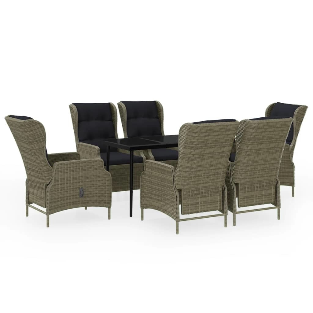 7-Piece Patio Dining Set - Brown, Elegant Design for Outdoor Spaces