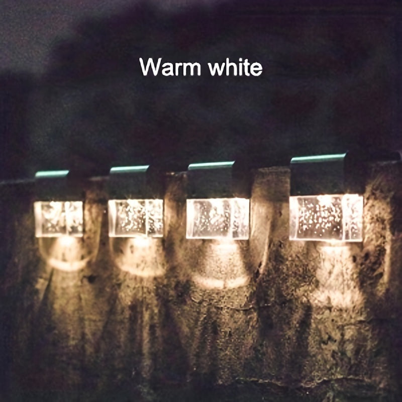 LED Solar Wall Lights - Color Changing Step Lights with Crystal Bubbles