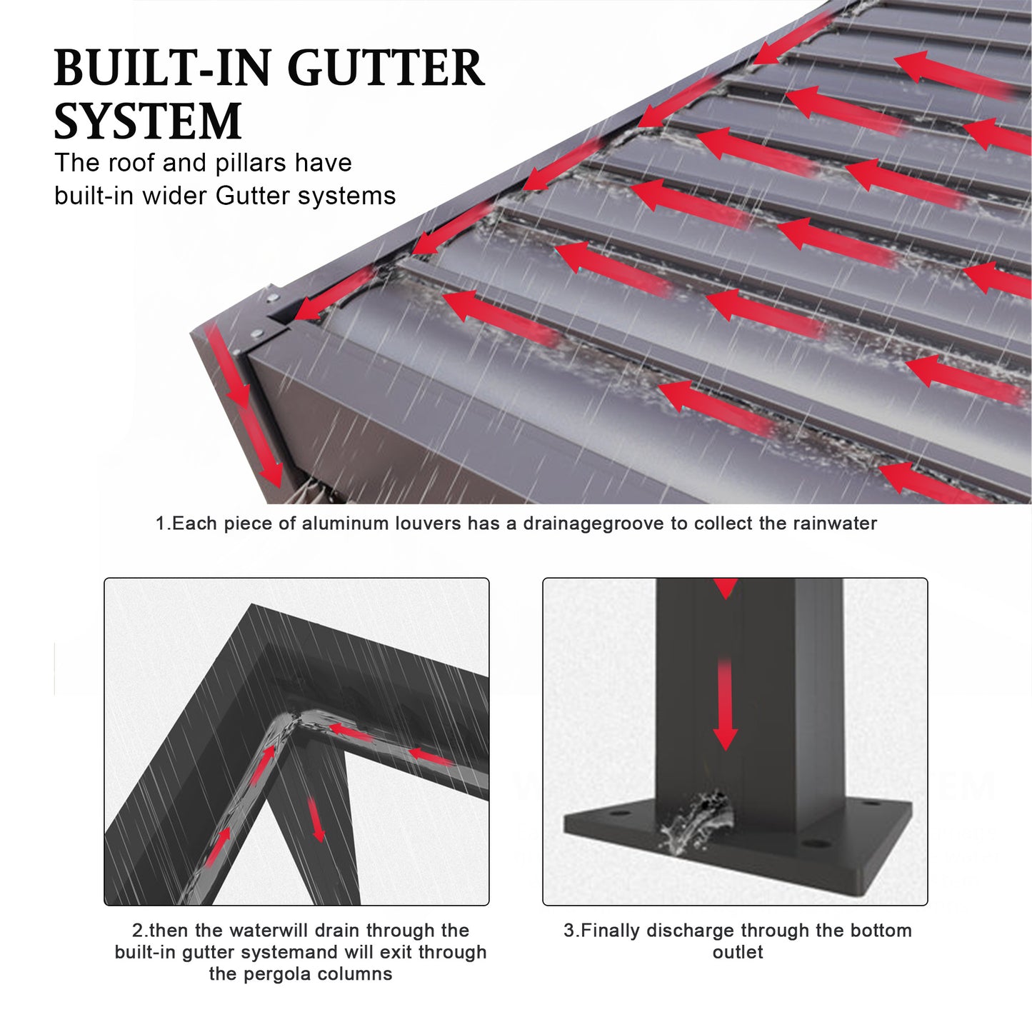 Pergola 10x13FT Aluminum Frame & Louvers