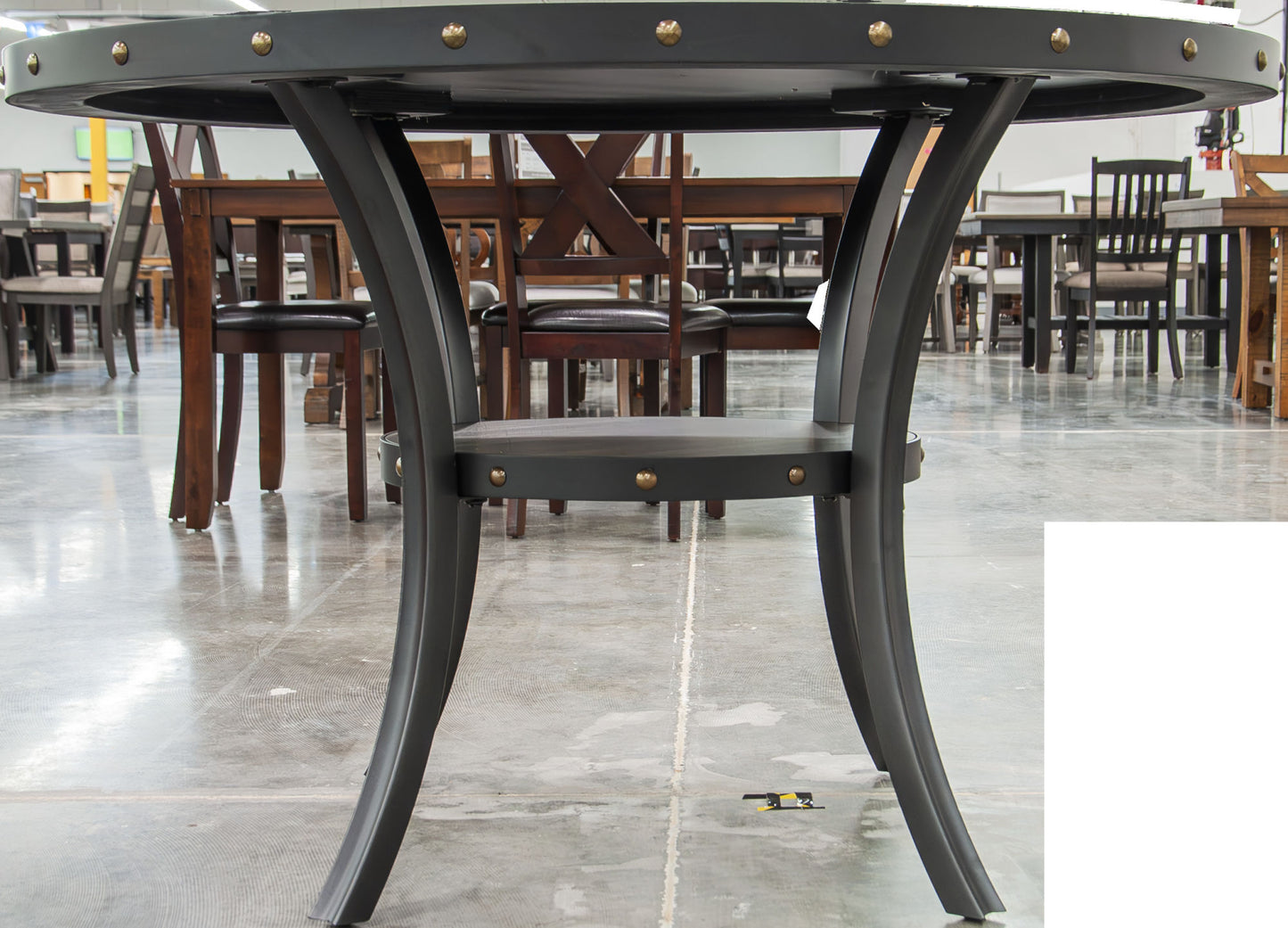 Modern Classic 5pc Dining Set - Natural Wood Round Table & Charcoal Tufted Chairs