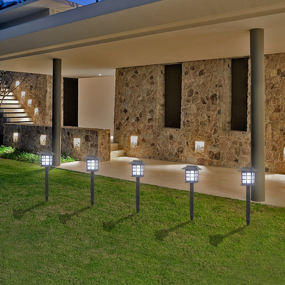 6pcs White LED Solar Lantern Torch Lights - Garden Landscape Lighting