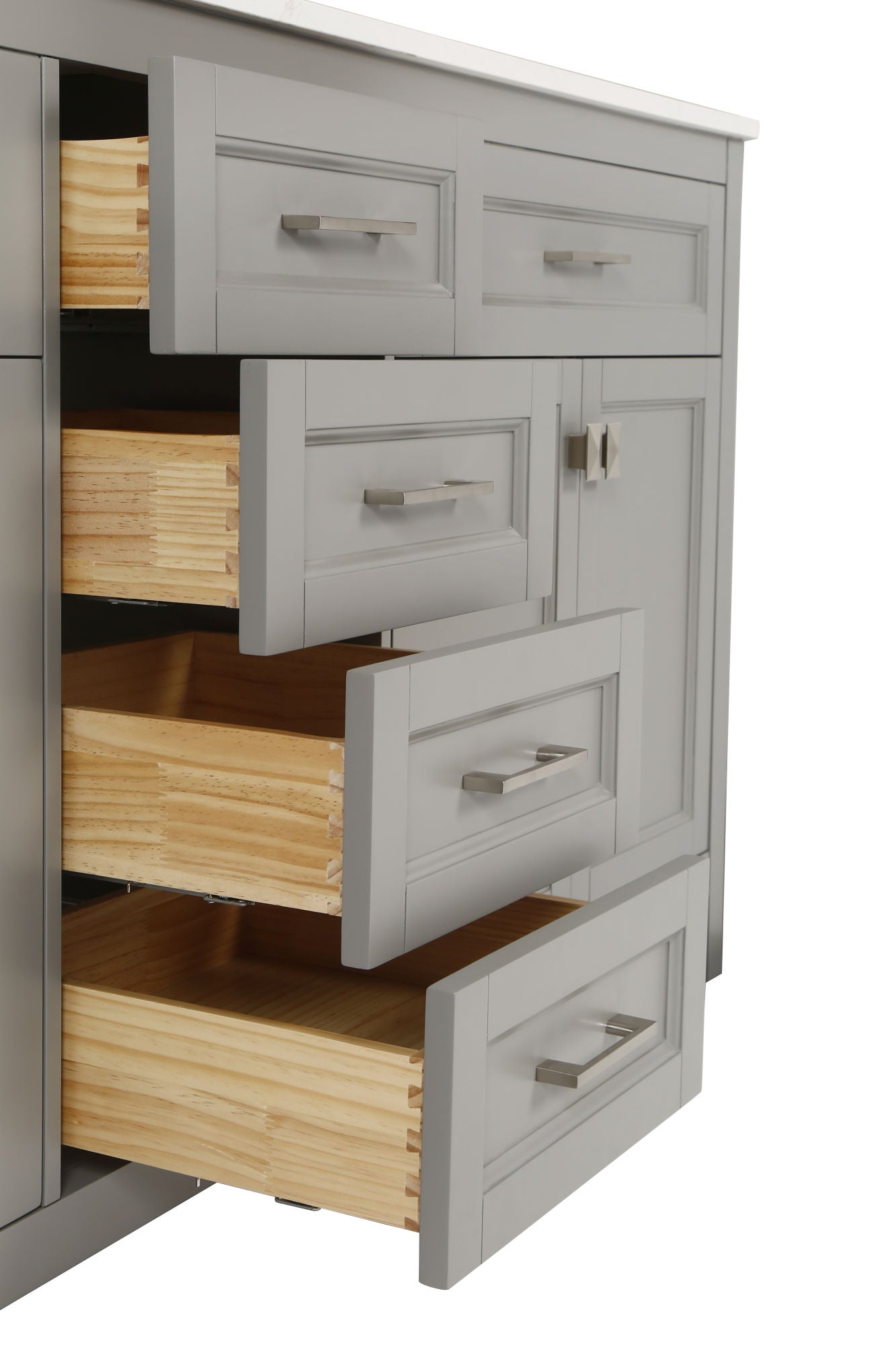 72-Inch Gray Vanity Sink Combo - Marble Countertop & Bathroom Sink Cabinet