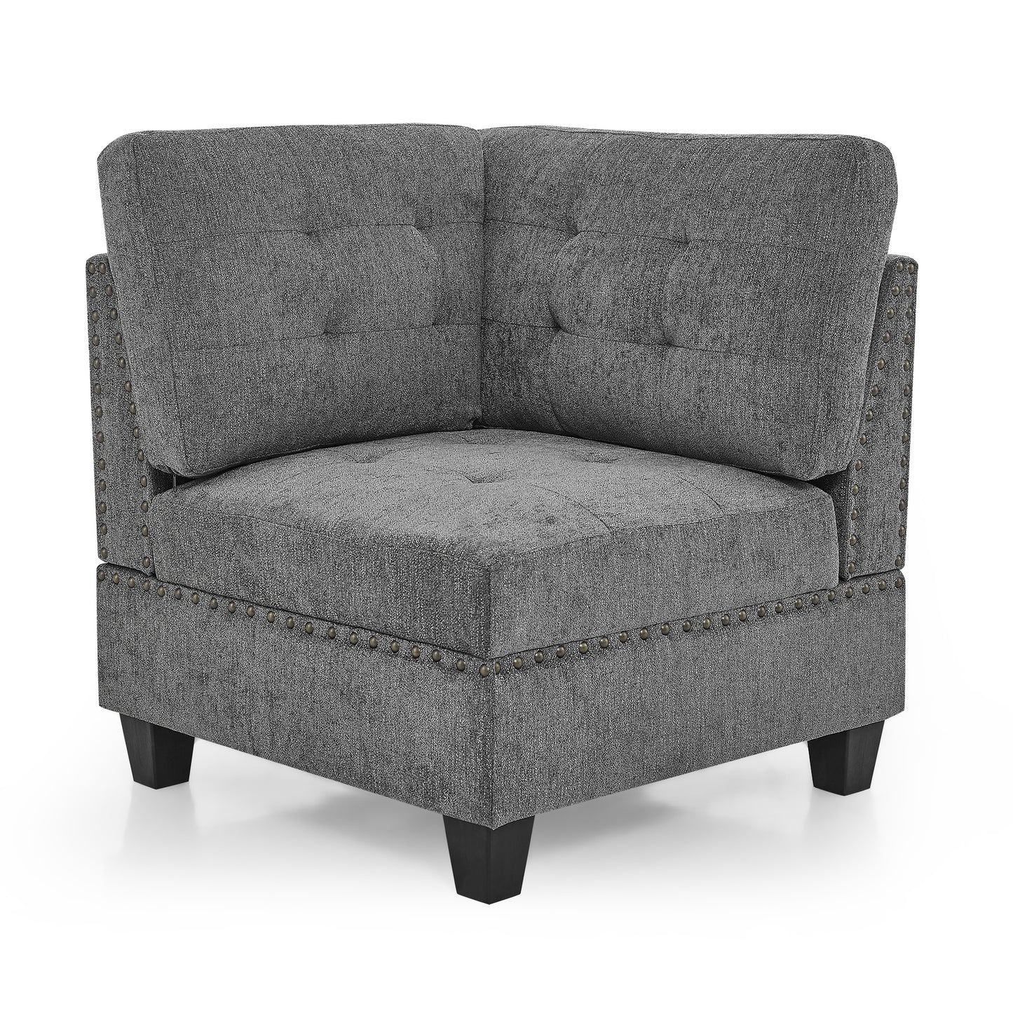 U-Shape Modular Sectional Sofa - DIY Combination, 12-Piece Set in Gray