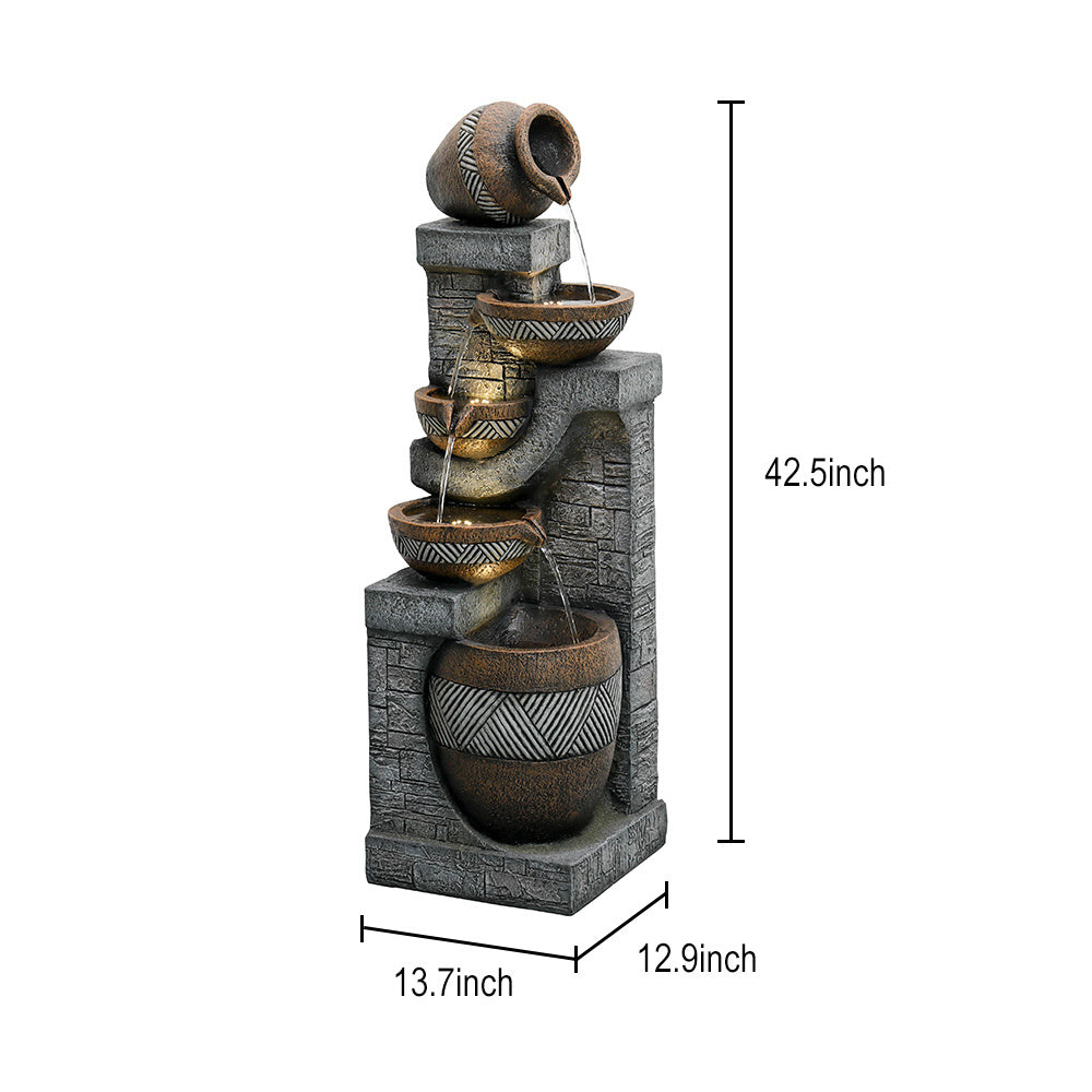 42.5" Garden Water Fountain - Elegant Home Garden Decor
