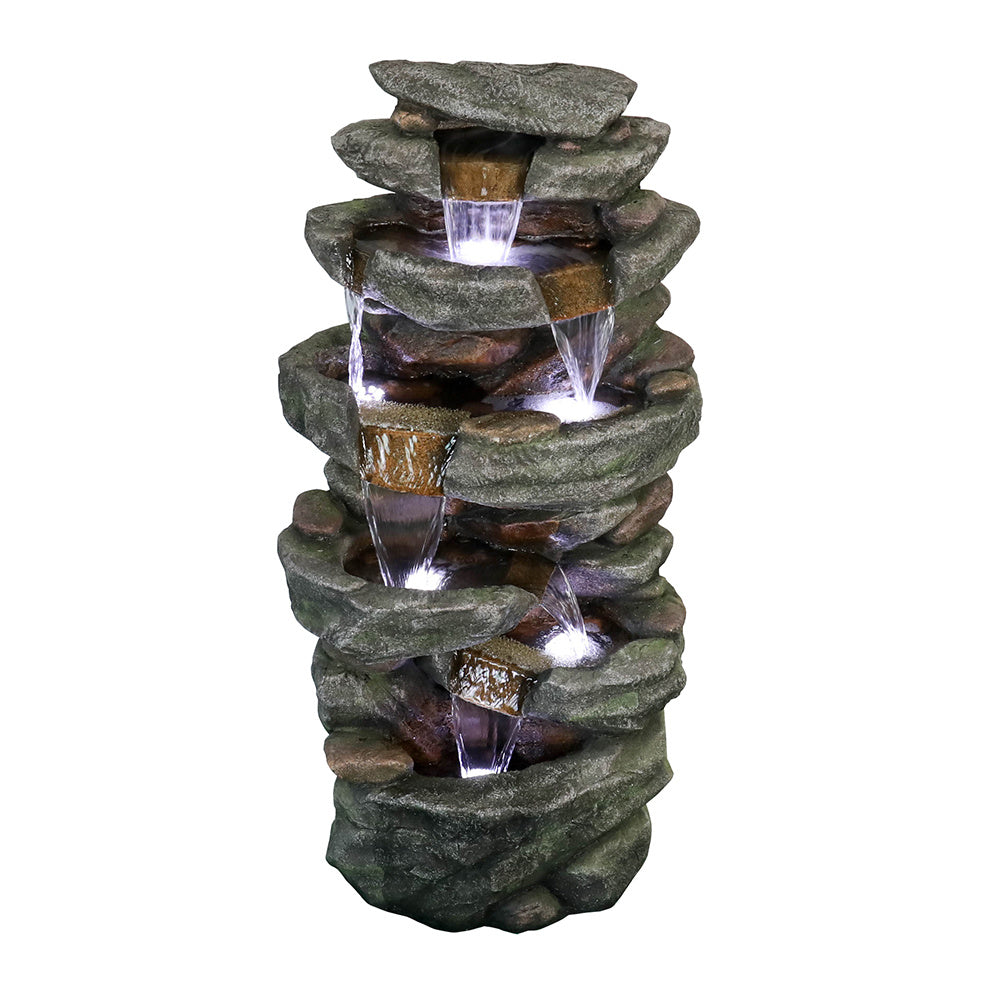 40.5" High Rocks Outdoor Water Fountain with LED Lights