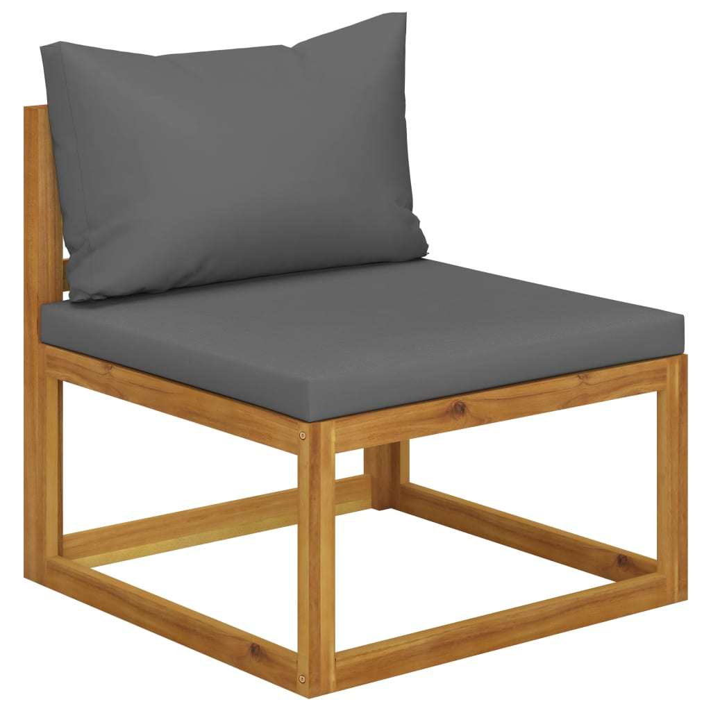 5-Piece Patio Lounge Set with Cushions - Solid Acacia Wood