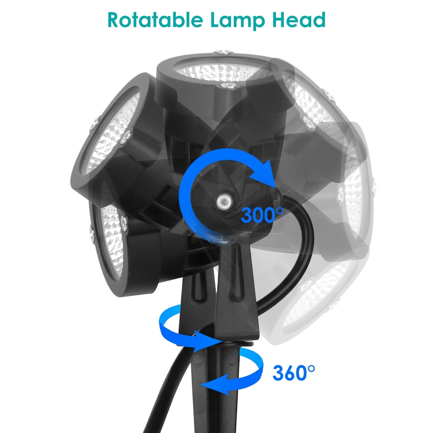 4Pcs Color Changing Landscape Lights - RGBW LED Spotlight, IP65 Waterproof