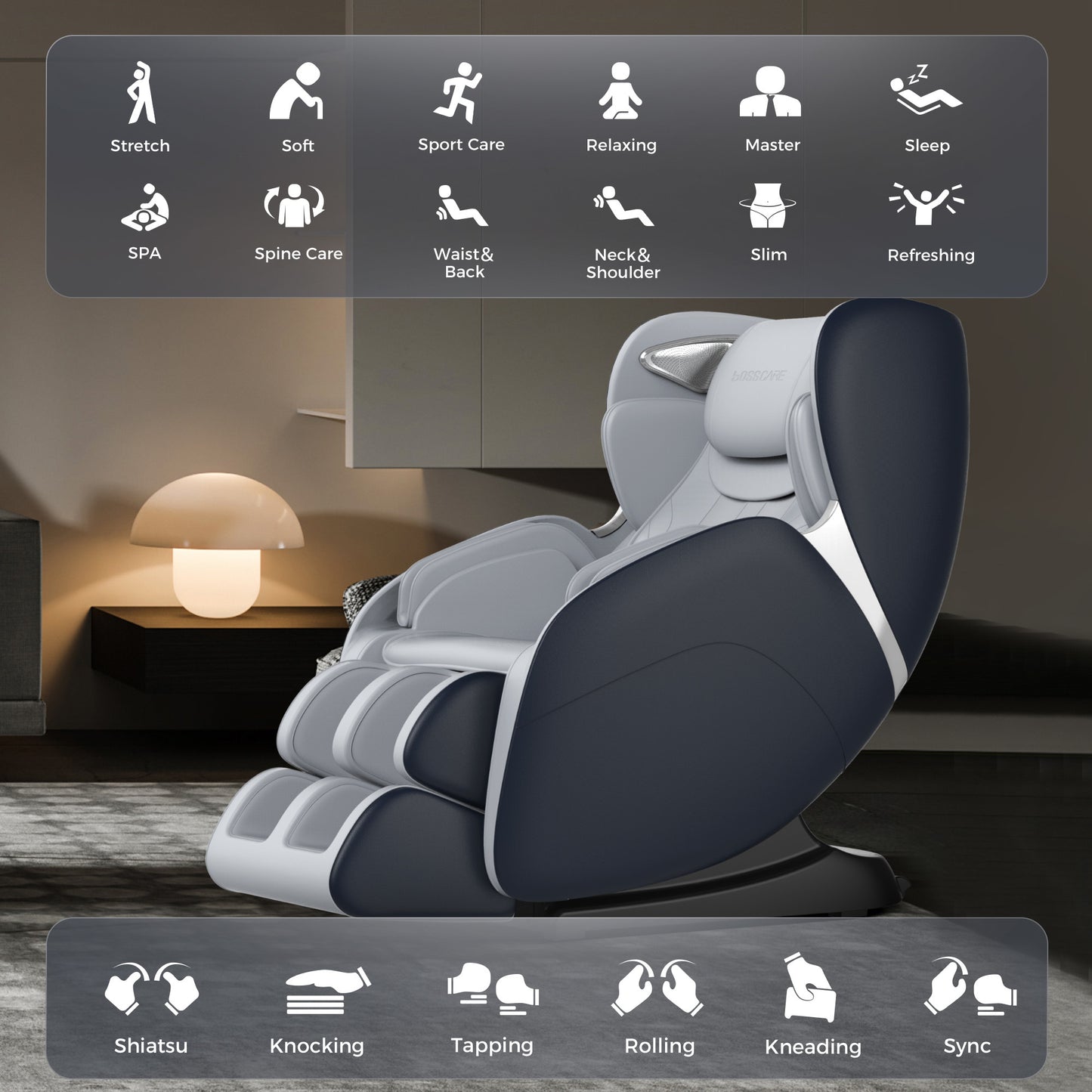 3D Shiatsu Zero Gravity Full Body Massage Chair with Waist Heating