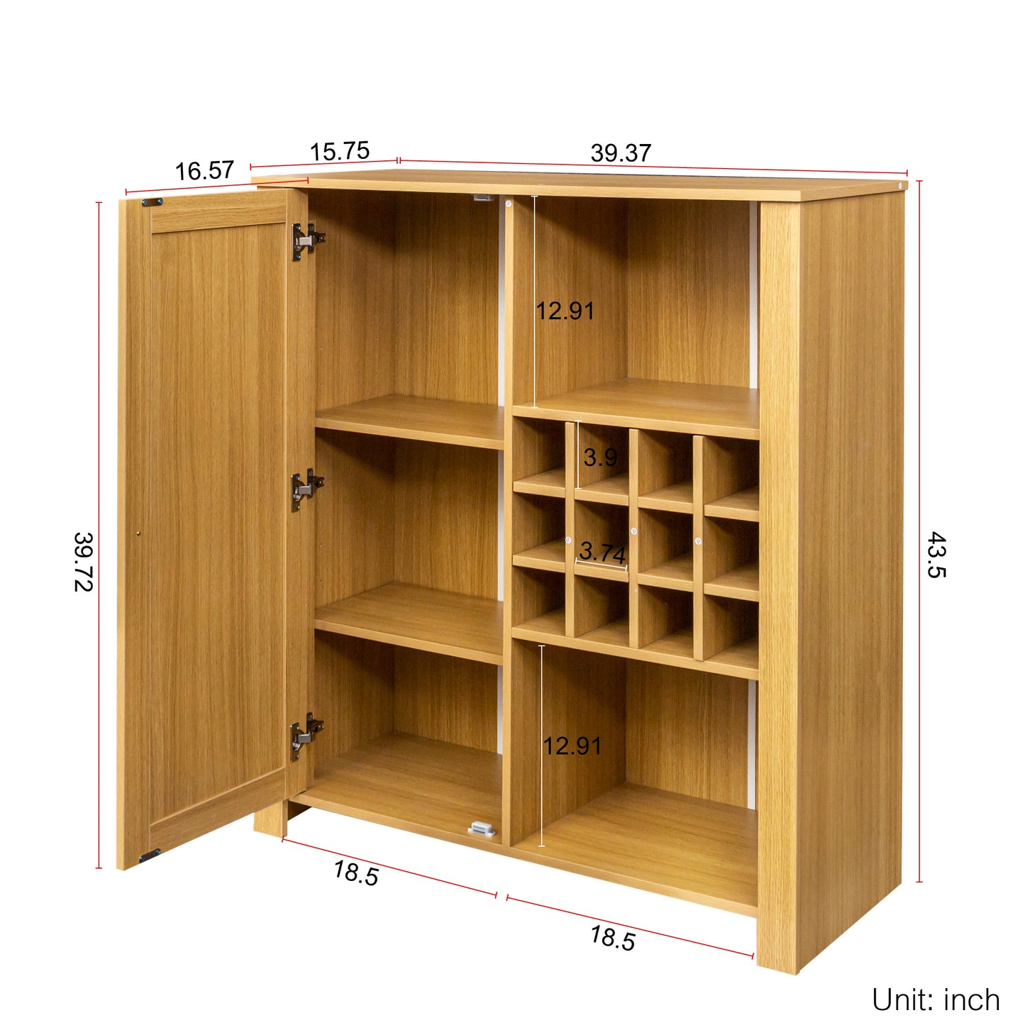 Rattan Storage Cabinet with Adjustable Shelves - Versatile Buffet & Bar