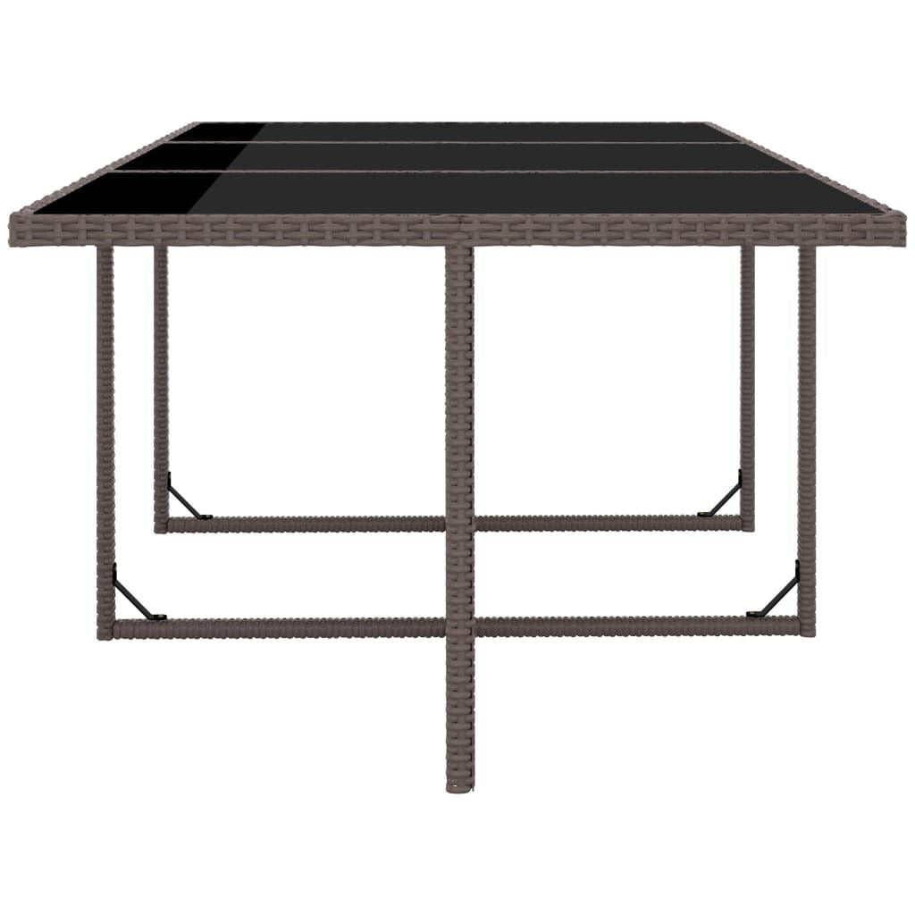 11 Piece Patio Dining Set with Cushions - Poly Rattan Brown