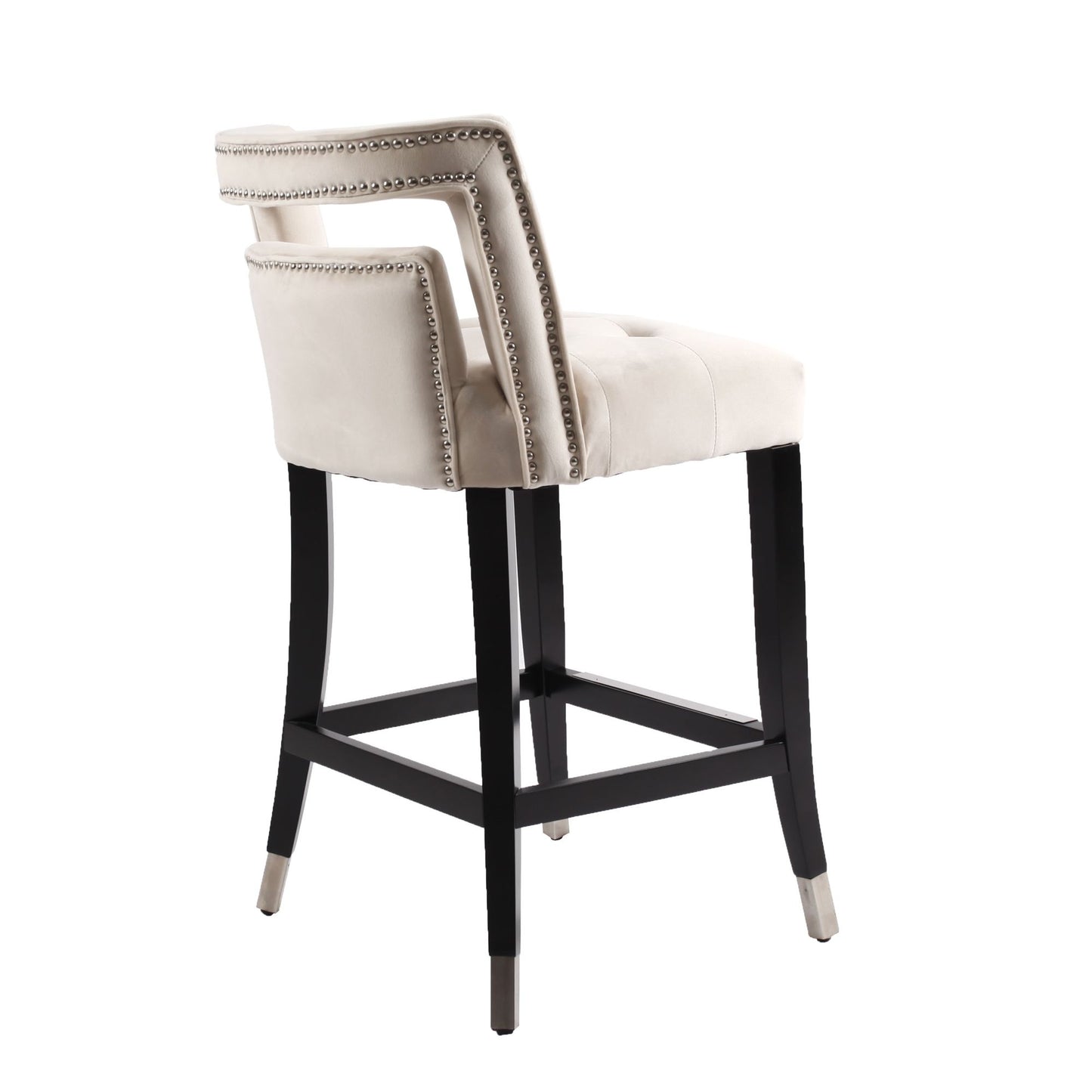 Suede Velvet Barstool 2 pcs Set | 26 inch Seater Height