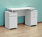 51" White Computer Desk With Five Drawers