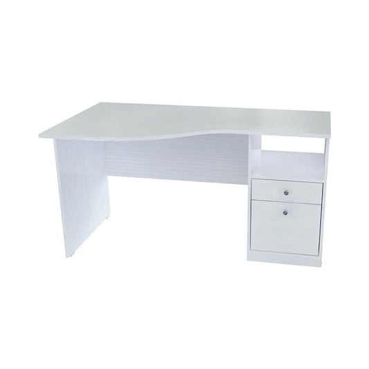 55" White Computer Desk With Two Drawers