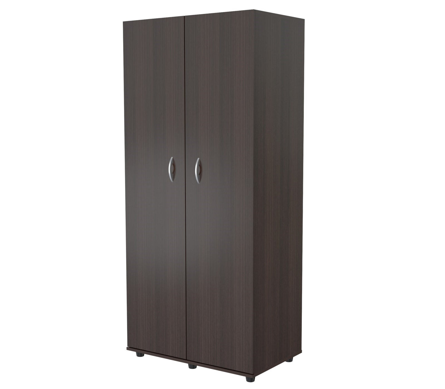 Espresso Finish Wood Wardrobe With Two Doors