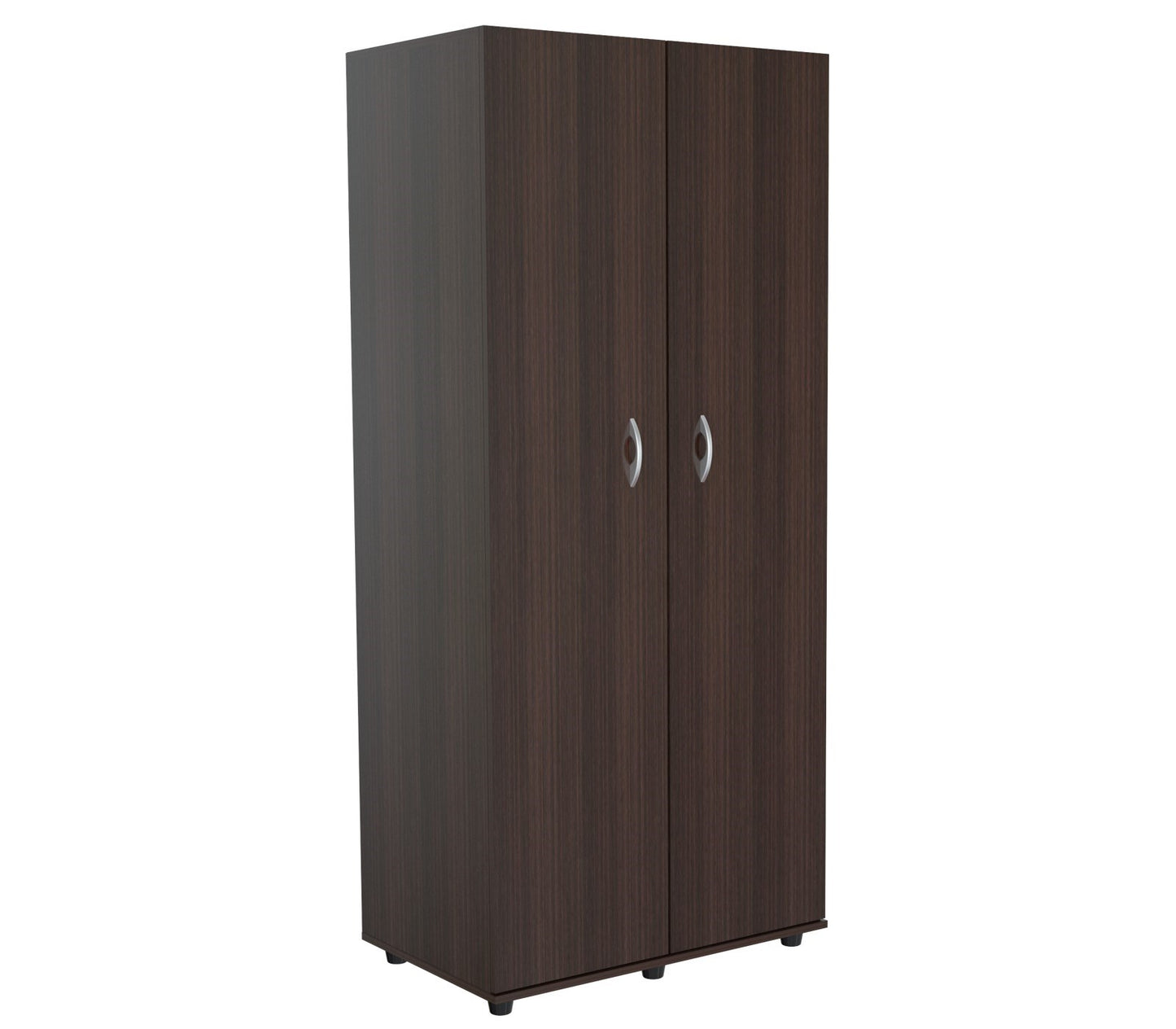 Espresso Finish Wood Wardrobe With Two Doors