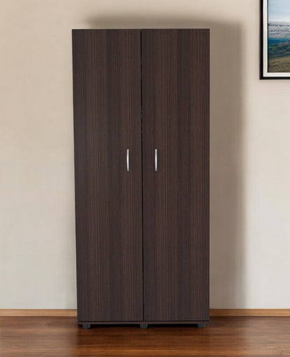 Espresso Finish Wood Wardrobe With Two Doors