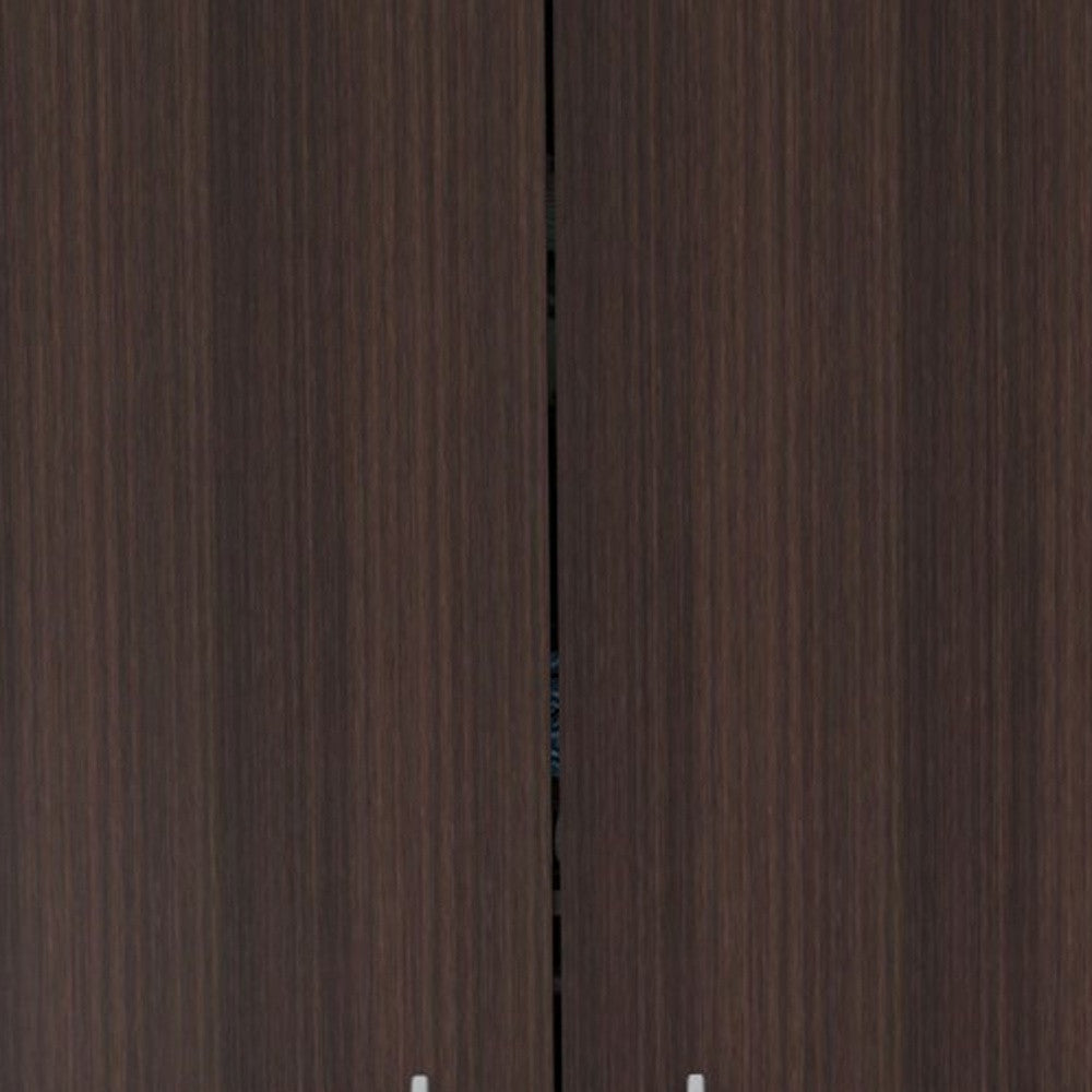 Espresso Finish Wood Wardrobe With Two Doors