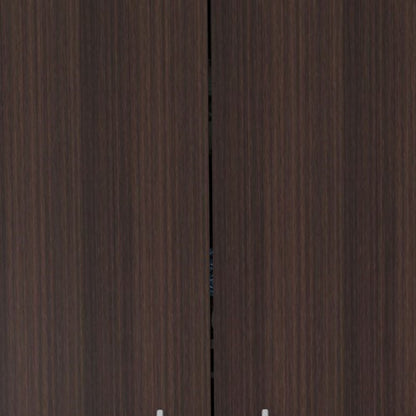 Espresso Finish Wood Wardrobe With Two Doors