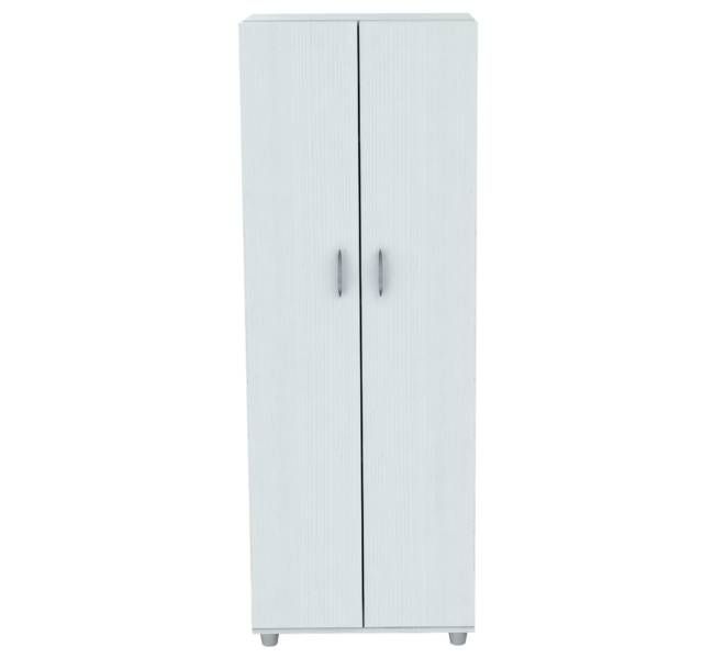 66" White Laminated Wood Pantry or Storage Cabinet