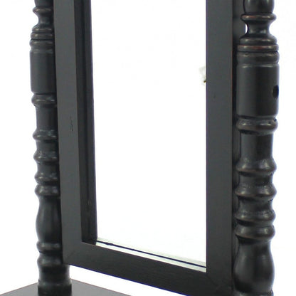 20" Black Wood Framed Freestanding Makeup Shaving Tabletop Mirror