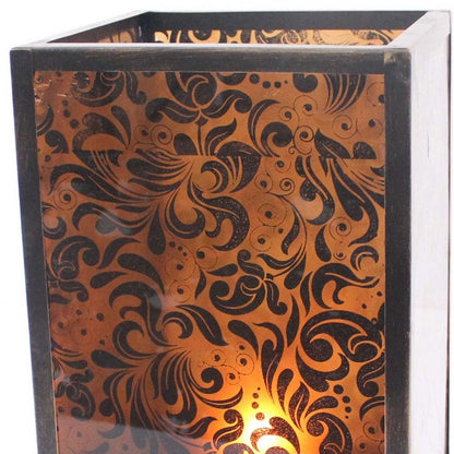 18" Brown Metal Floor Candle Holder
