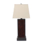 31" Black Metal Bedside Table Lamp With White Shade