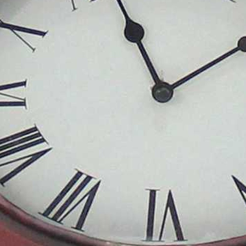 22" Distressed Red Metal Bedside Lamp With Beige Shade