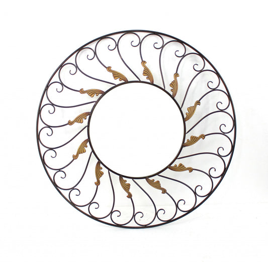 Bronze Round Accent Metal Mirror