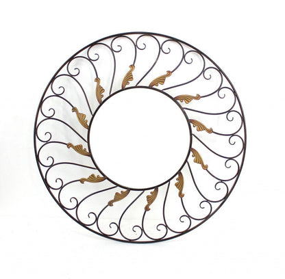 Bronze Round Accent Metal Mirror