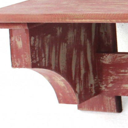 30" Black Distressed Wood Four Hook Wall Mounted Hanging Coat Rack